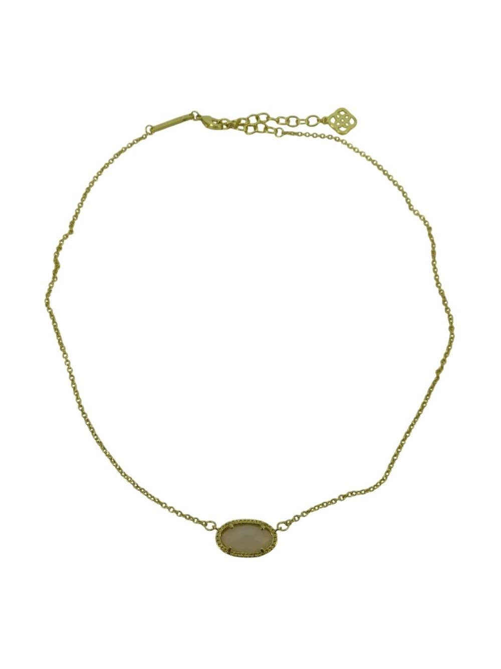 Kendra Scott Gold Tone Metal Oval Fashion Necklace 7" Clasped Layering Jewelry